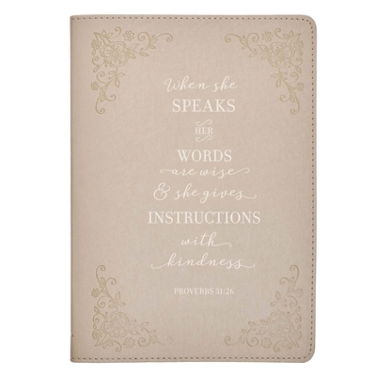 Journal Ivory, Foil Accents (Proverbs 31: 26) (When She Speaks Collection) Imitation Leather