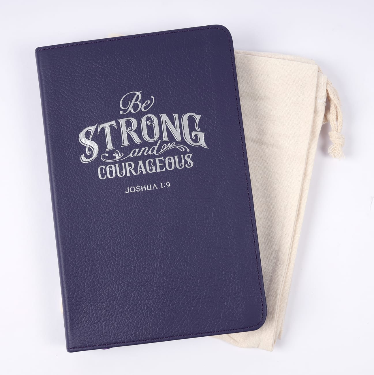 Journal: Be Strong Purple (Joshua 1:9) Genuine Leather