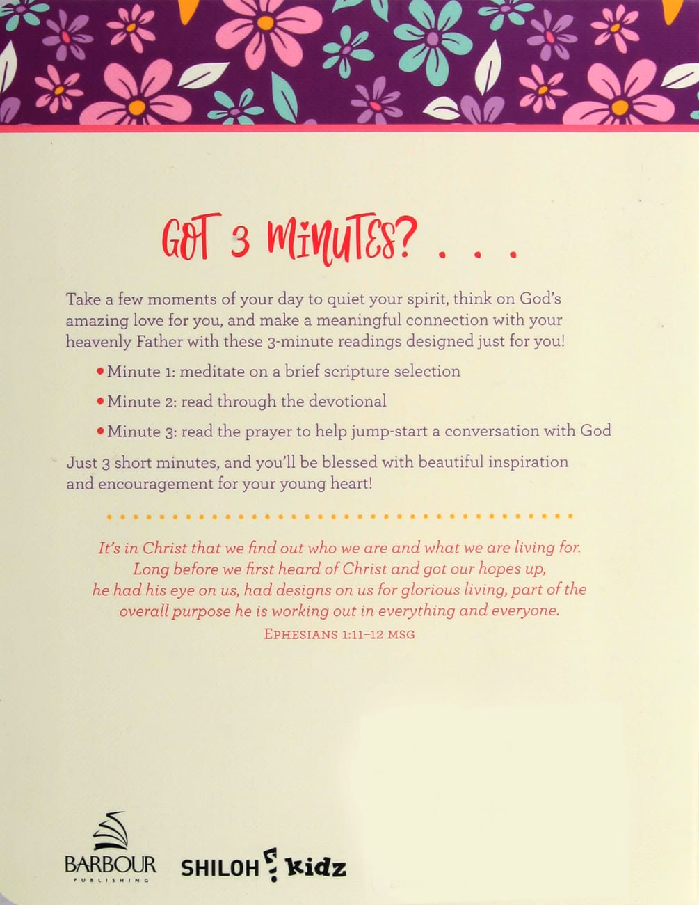 3-Minute Devotions For Girls (3 Minute Devotions Series) Paperback