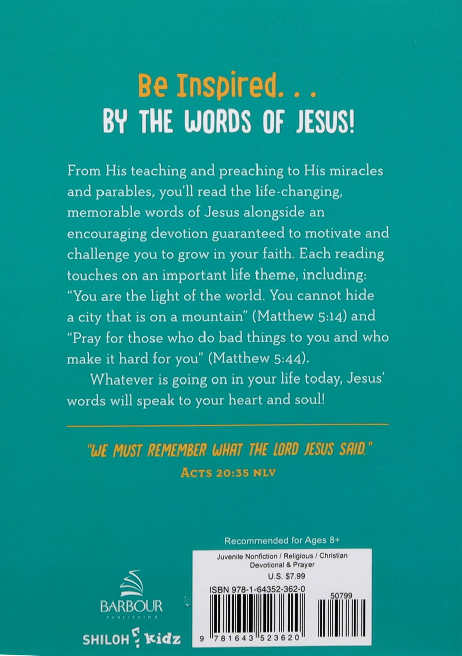 Words of Jesus: 180 Devotions and Prayers For Kids Paperback