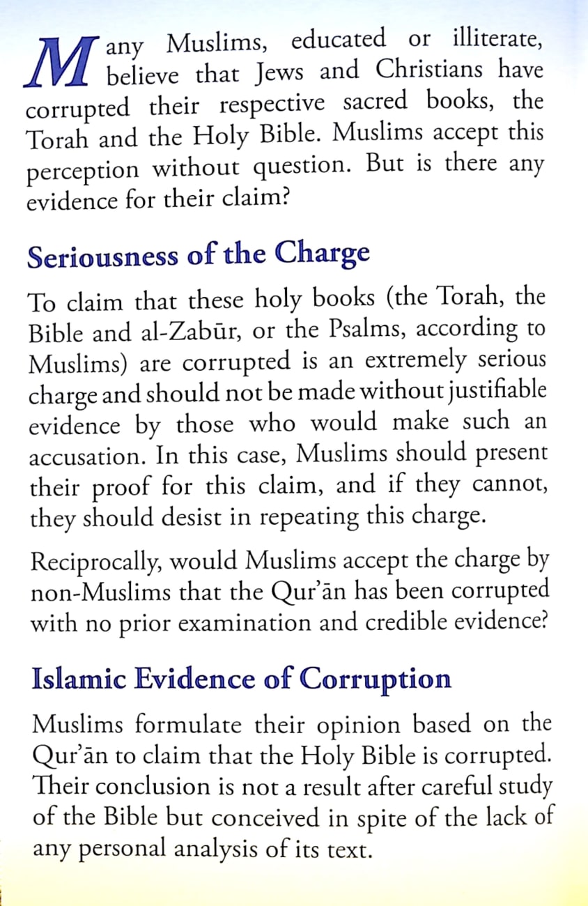 Where Does the Qur'an State the Bible is Corrupted? (#107 in Gospel For All Nations Series) Booklet