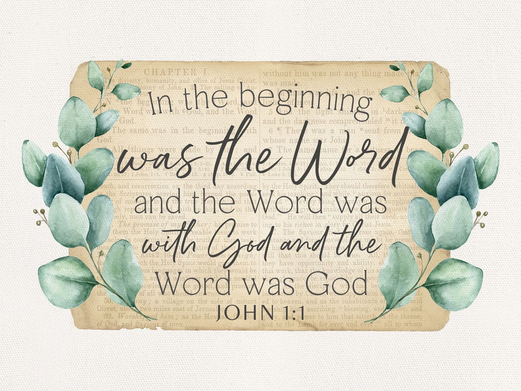 Wall Art : In the Beginning Was the Word (John 1:1) (Canvas/Mdf) (Vintage Praise Series) Wall Art