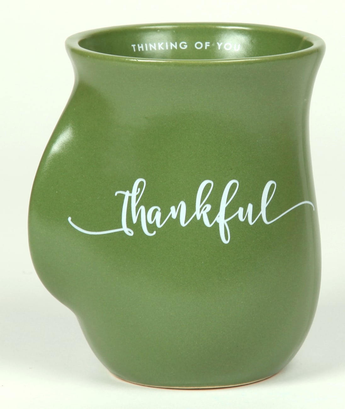 Ceramic Handwarmer Mug: Thankful, Green, Ephesians 1:16 (532 Ml) Homeware