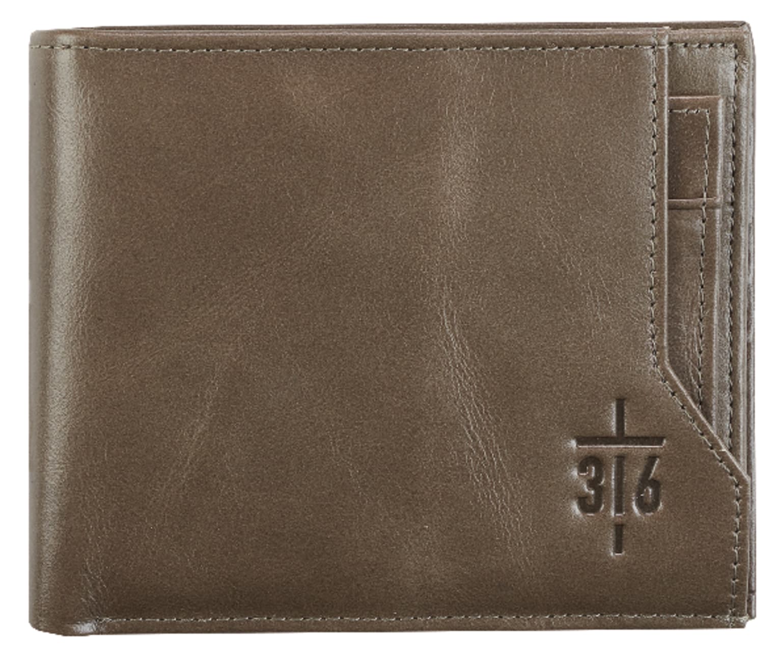 Men's Genuine Leather Wallet: John 3:16 Cross, Brown Clothing