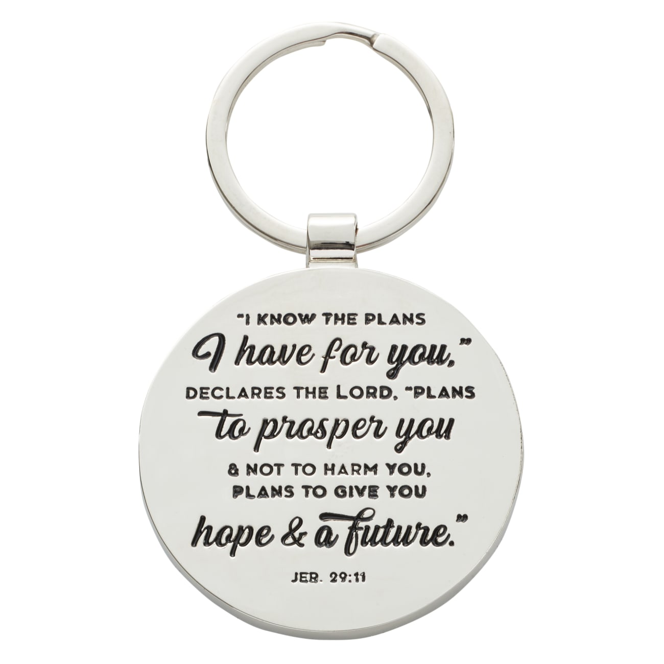 Metal Keyring in Tinbox: Hope & a Future, Blue/White Marble/Gold Etching (Jer 29:11) Jewellery