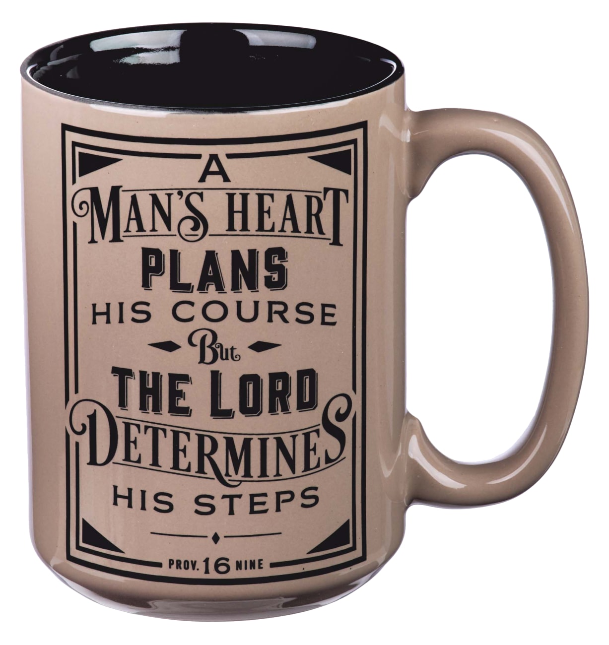 Ceramic Mug a Man's Heart (Prov 16: 9) (414ml) (A Man's Heart Collection) Homeware