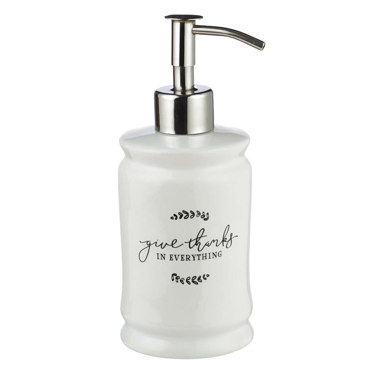 Ceramic Soap Dispenser: Give Thanks Stainless Steel Pump (1 Thess 5:18) (Give Thanks Collection) Homeware