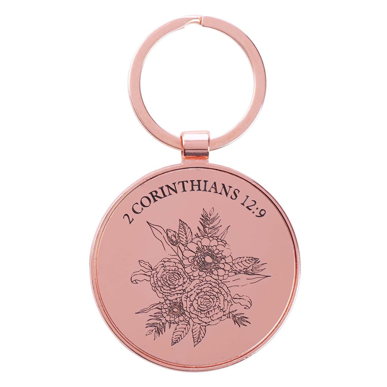 Keyring in Tin: Grace Burgundy Rose Gold (2 Cor 12:9) (His Grace Is Enough Collection) Jewellery