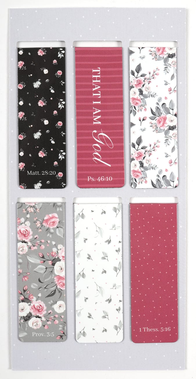 Bookmark Magnetic: Pink Roses (Set Of 6) Stationery