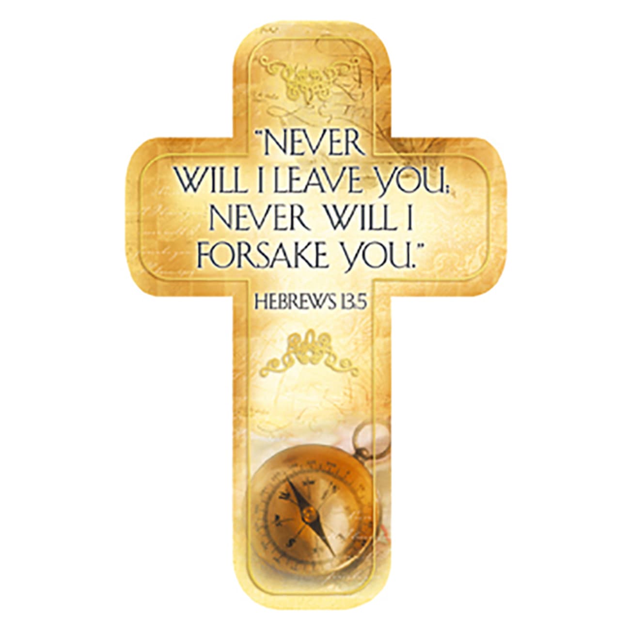 Bookmark Cross-Shaped: Never Will I Leave You.... Hebrews 13:5 Stationery