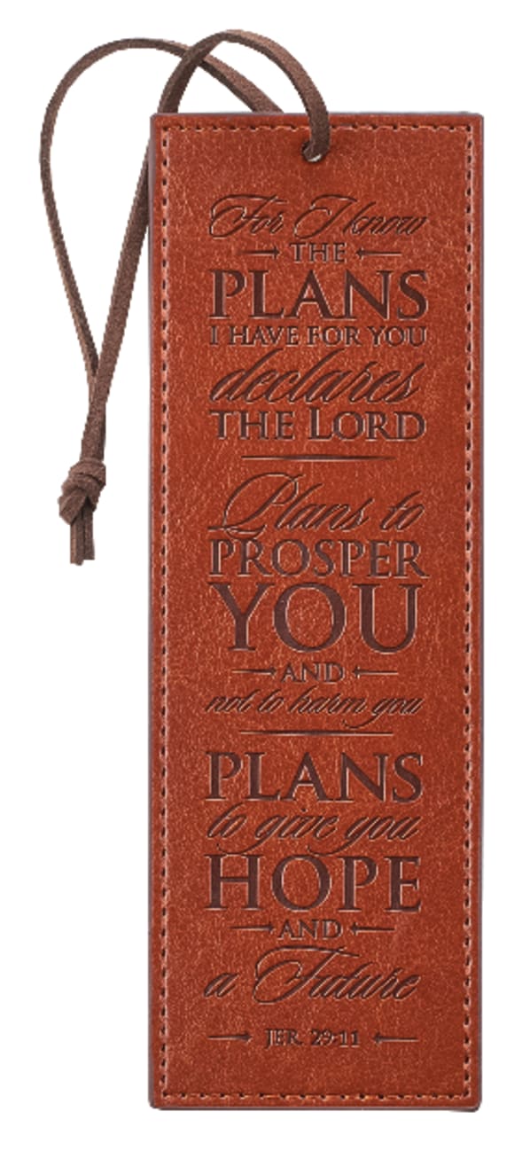 Bookmark With Tassel: For I Know the Plans I Have For You Red Imitation Leather
