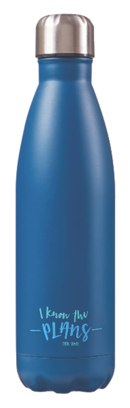 Water Bottle 500ml Stainless Steel: Blue - I Know the Plans (Vacuum Sealed) Homeware