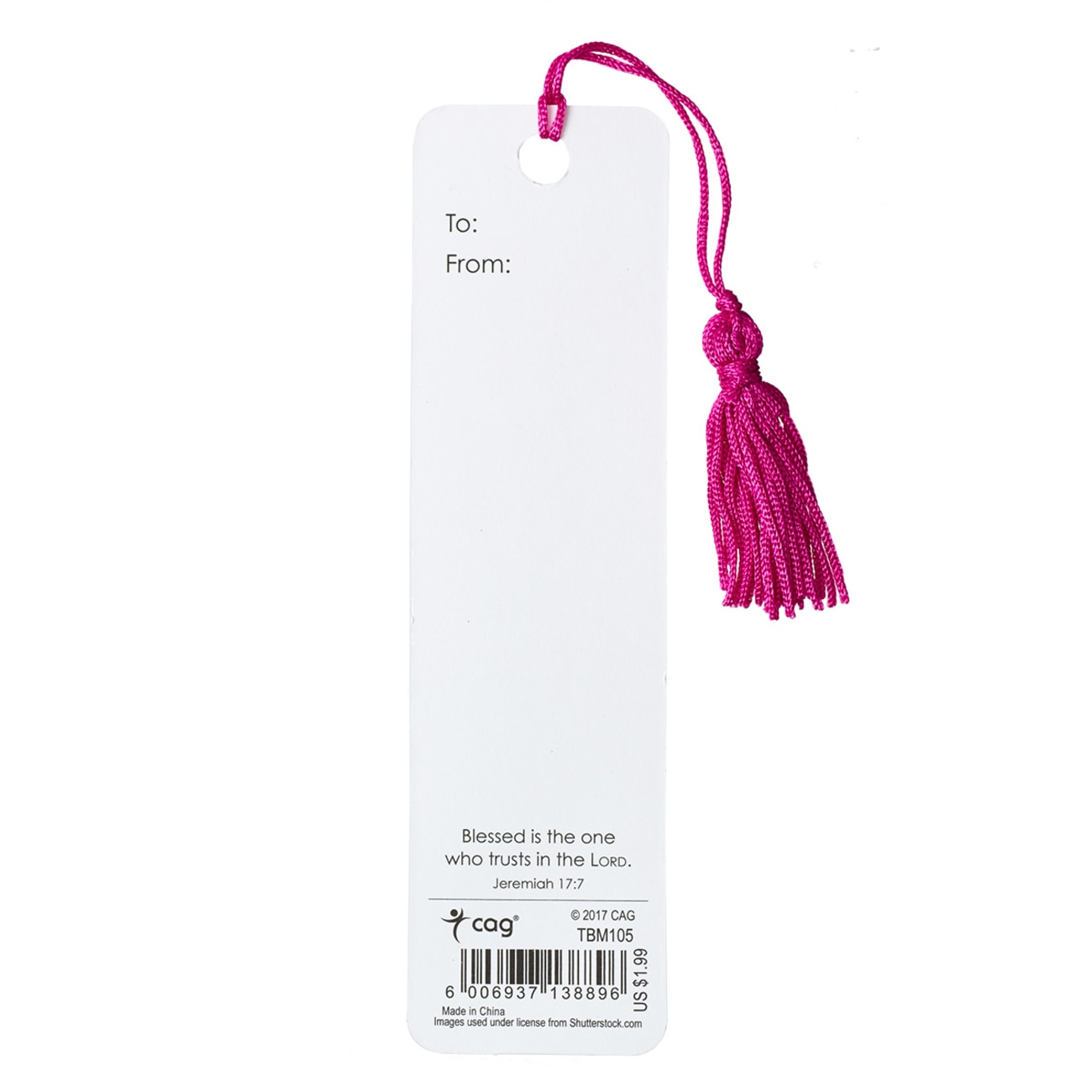 Bookmark With Tassel: Blessed (Pink Floral) Stationery