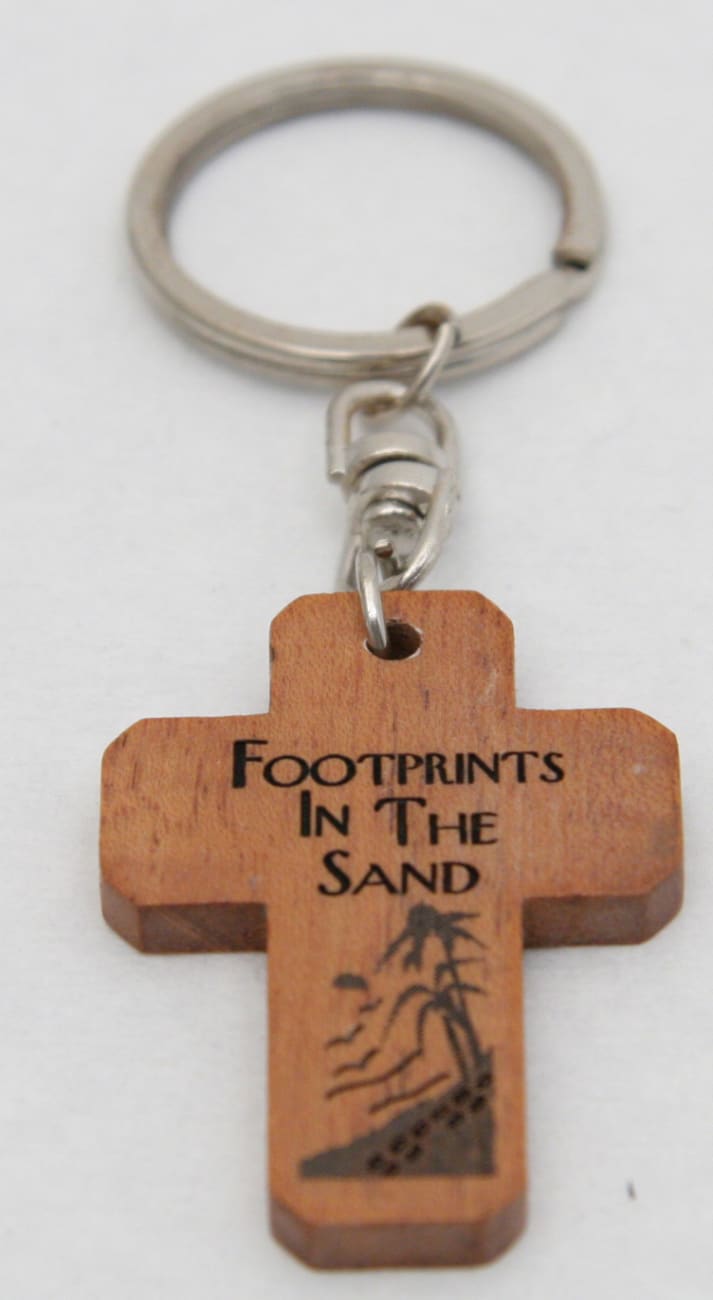 Cross Keyring: Footprints in the Sand (Mahogany) Jewellery