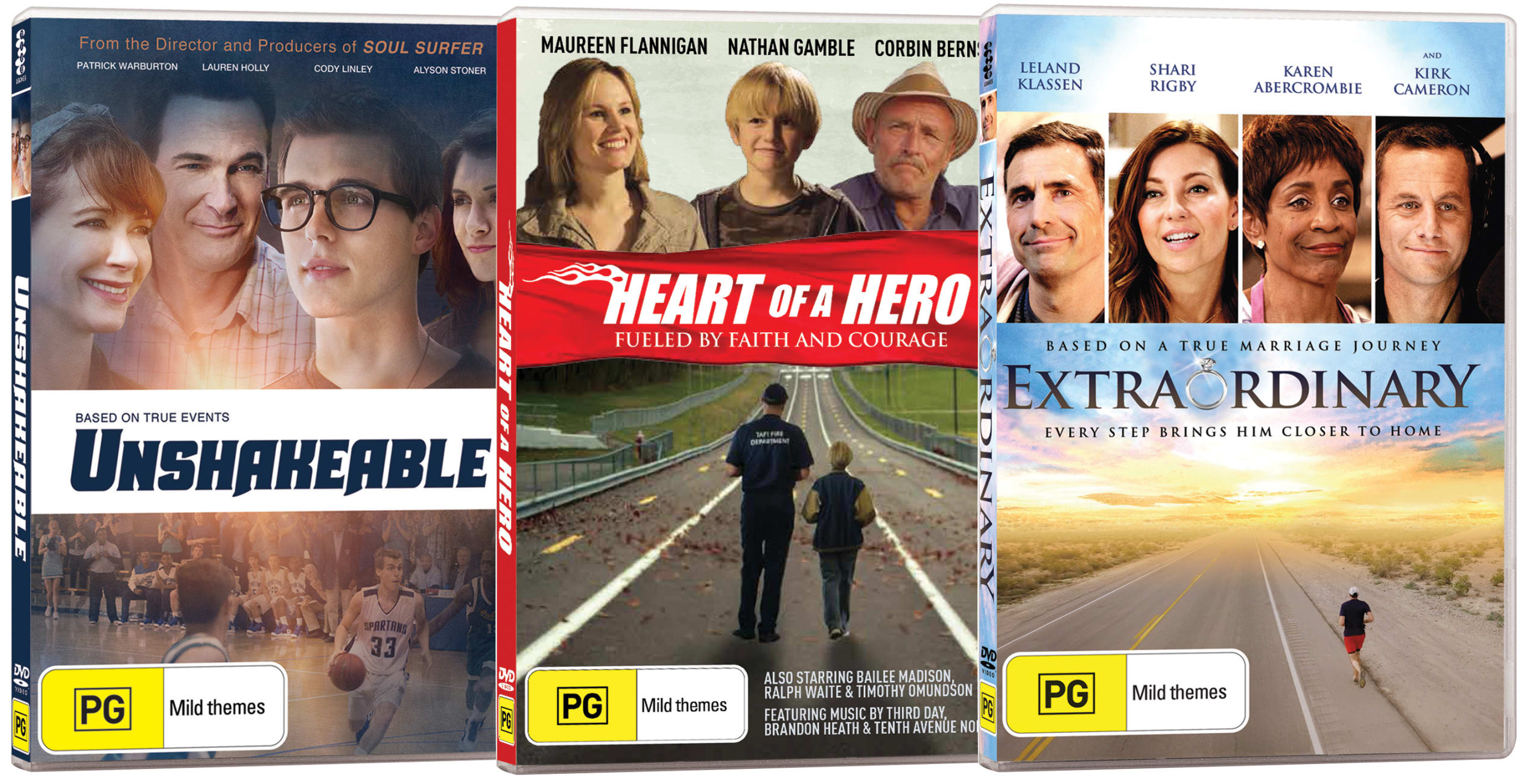 Movie Triple Pack #06 (Unshakeable/extraordinary/heart Of A Hero) DVD