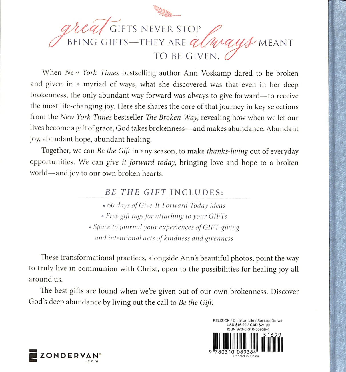 Be the Gift: Let Your Brokenness Be Turned Into Abundance Hardback