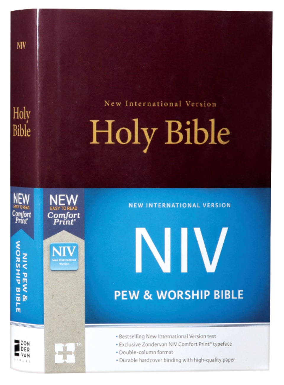 NIV Pew and Worship Bible Burgundy (Black Letter Edition) Hardback