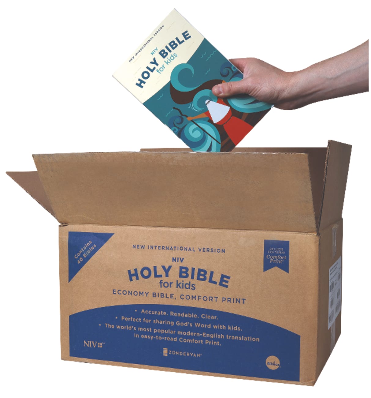 NIV Holy Bible For Kids Economy Comfort Print Edition (Black Letter Edition) (Case Of 40) Paperback