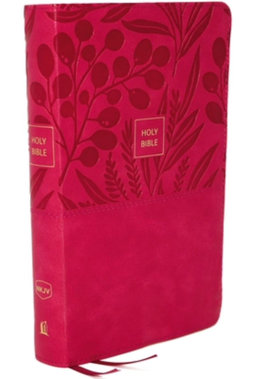 NKJV End-Of-Verse Reference Bible Compact Large Print Pink (Red Letter Edition) Premium Imitation Leather