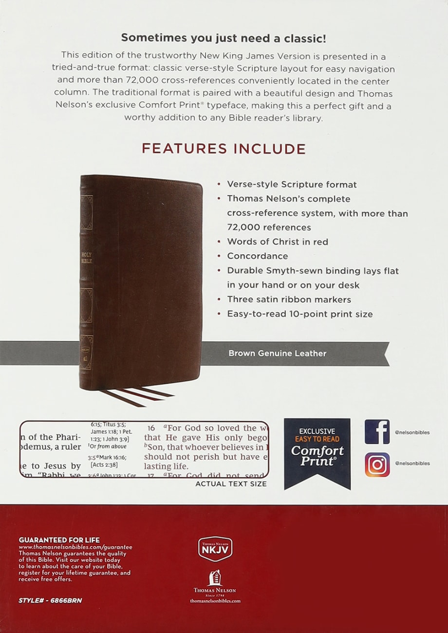 NKJV Reference Bible Classic VerseByVerse CenterColumn Brown (Red