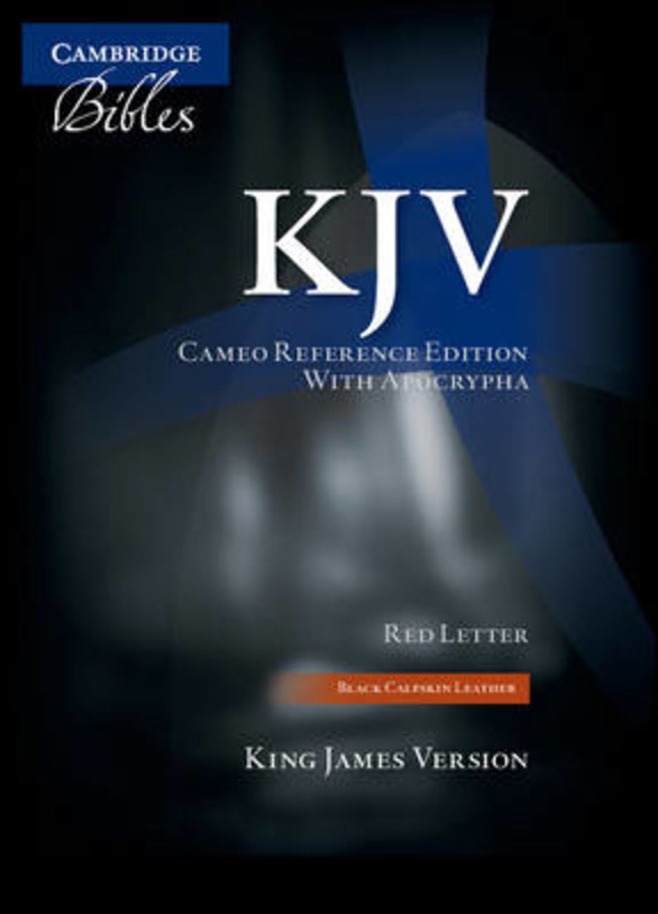 KJV Cameo Reference With Apocrypha Black (Red Letter Edition) Genuine Leather