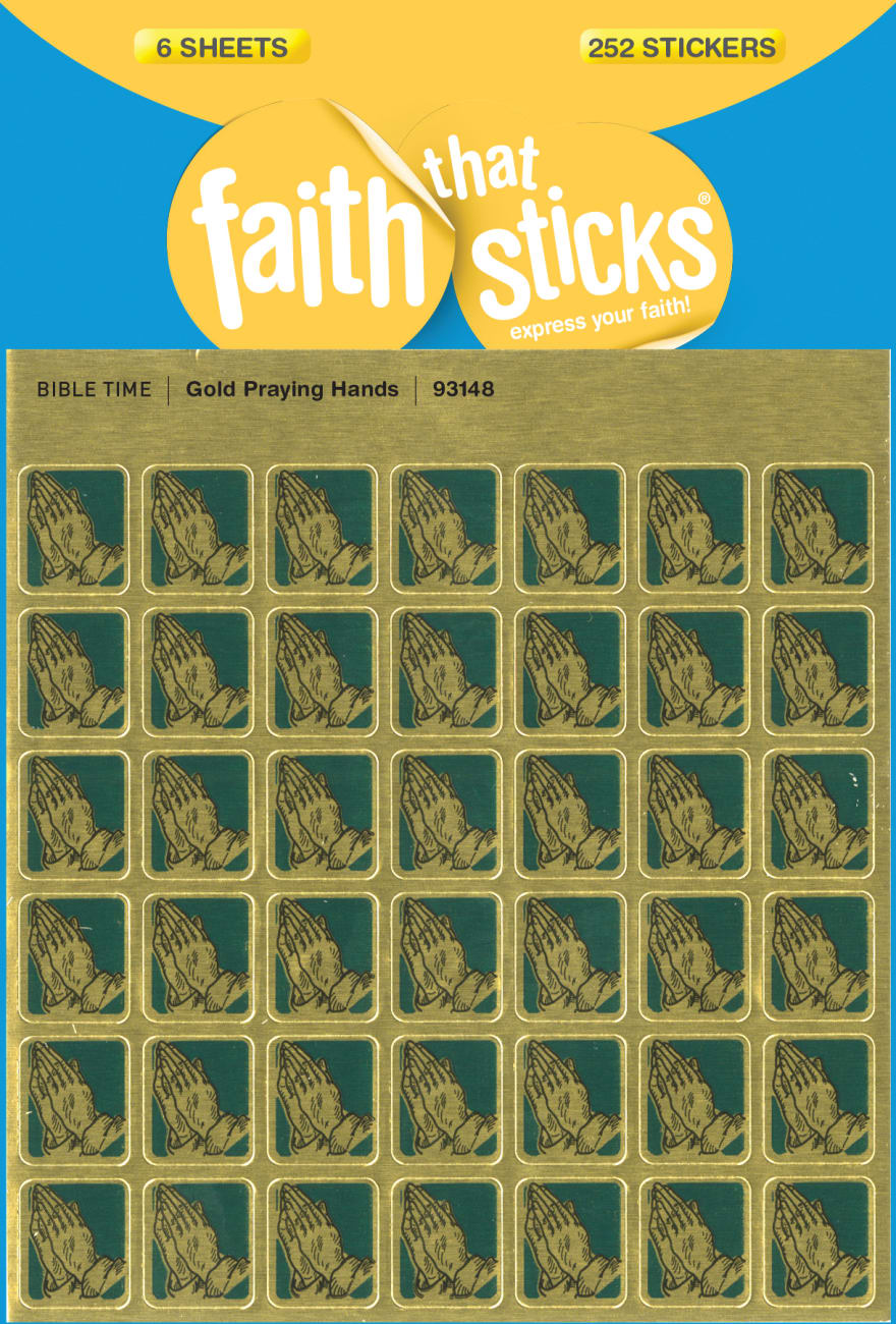 Gold Praying Hands Mini (6 Sheets, 252 Stickers) (Stickers Faith That Sticks Series) Stickers