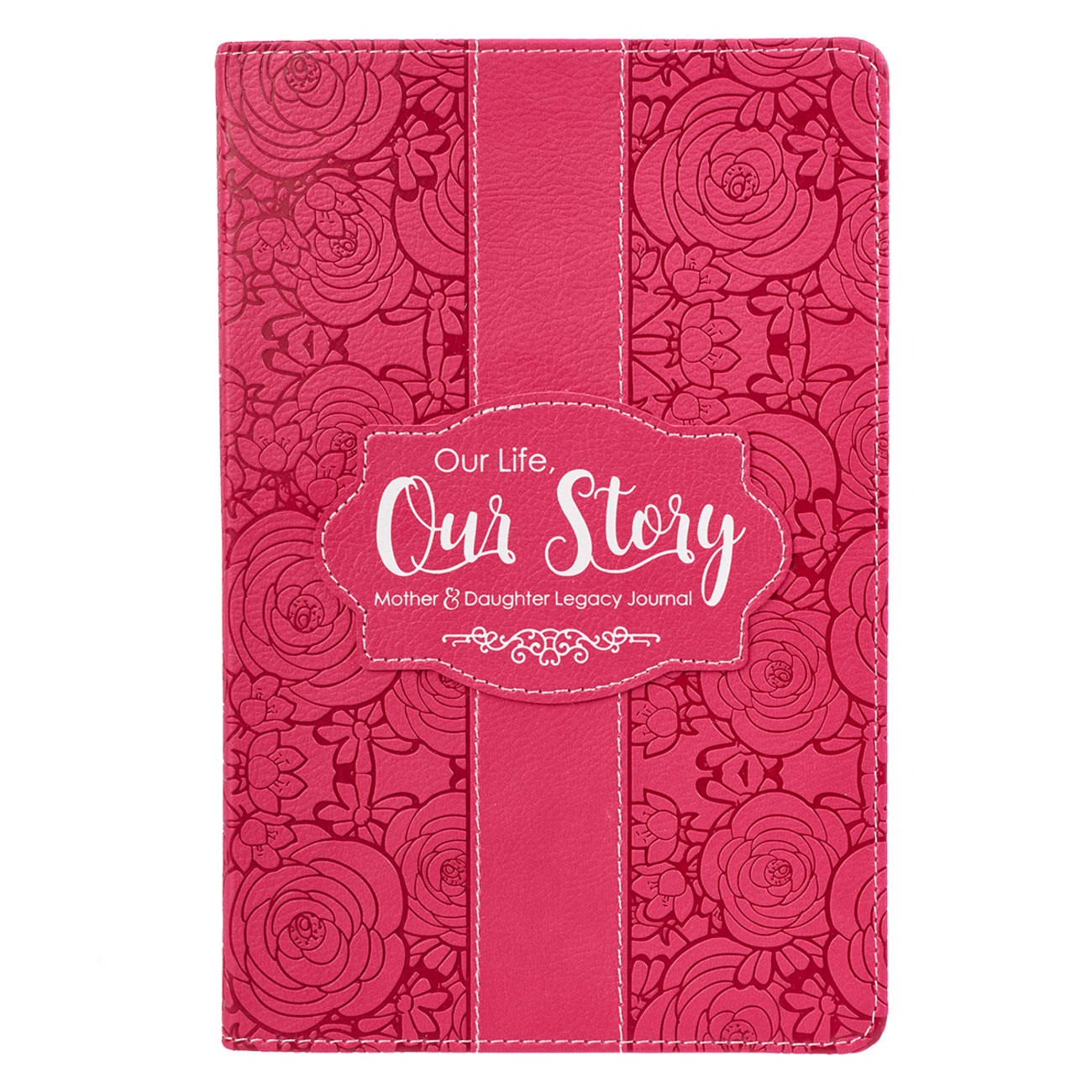 Legacy Journal: Our Life, Our Story, Dark Pink/Floral, Luxleather Imitation Leather