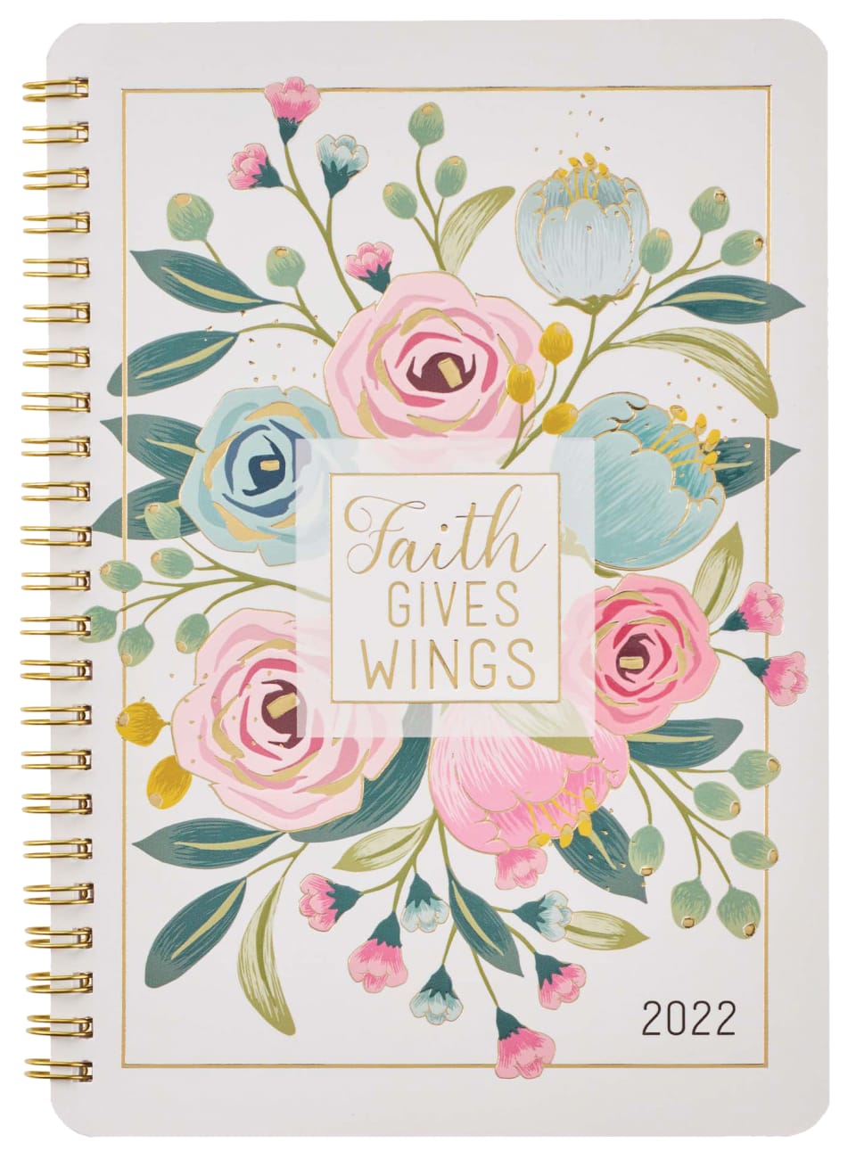 2022 12-Month Daily Diary/Planner: Faith Gives Wings Spiral