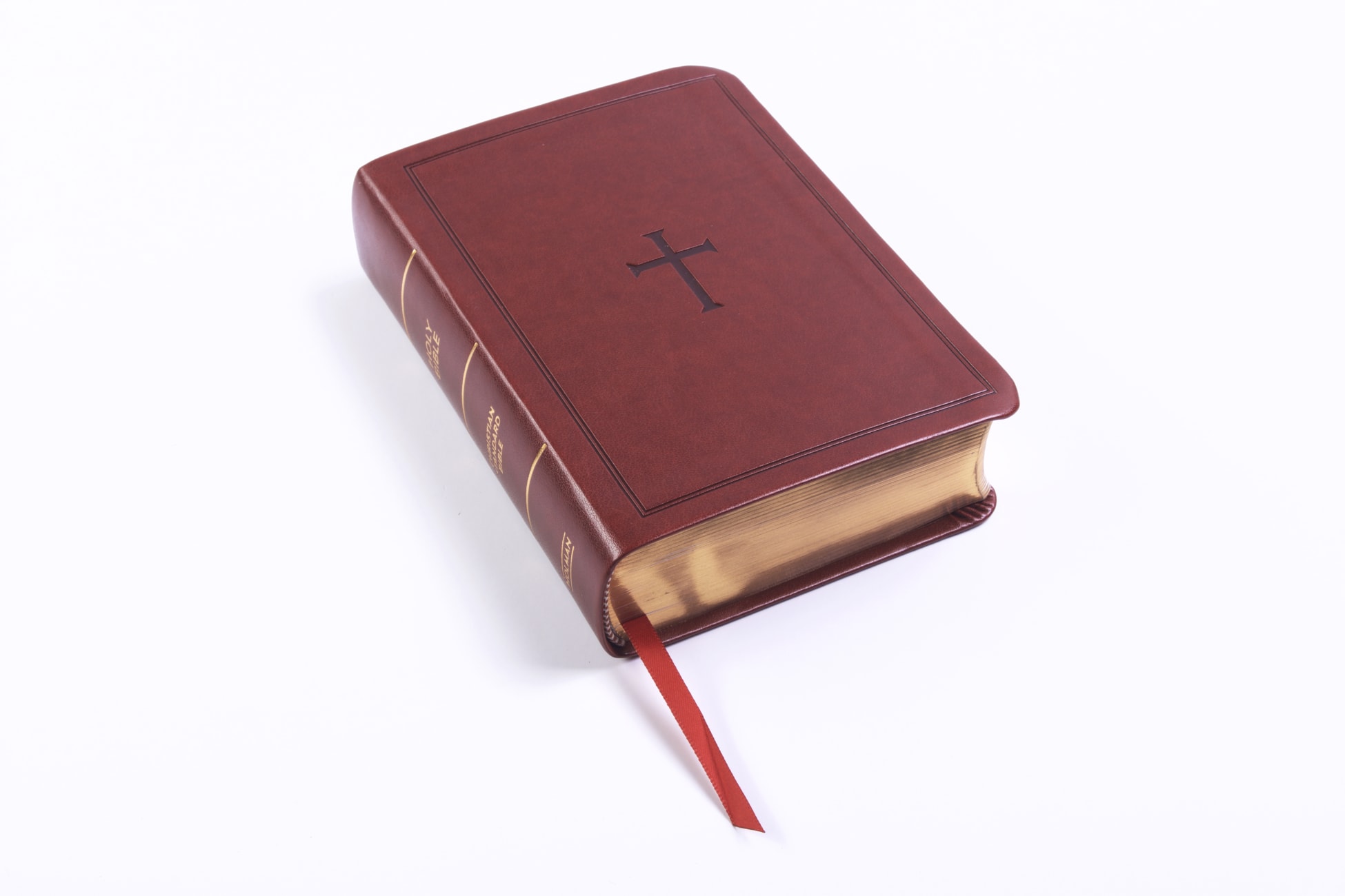 CSB Large Print Compact Reference Bible Brown Red Letter Edition Imitation Leather