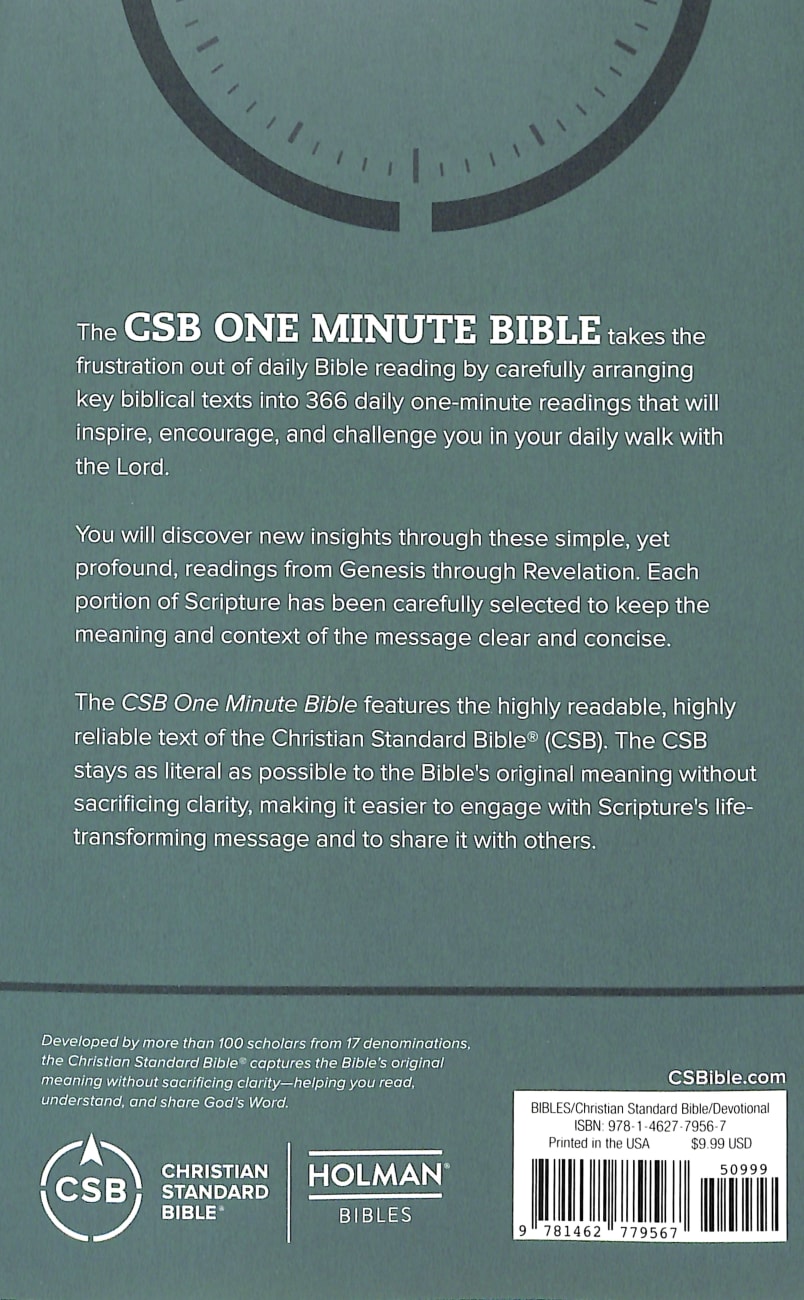 CSB One Minute Bible: Scripture Portions For Daily Devotion Paperback