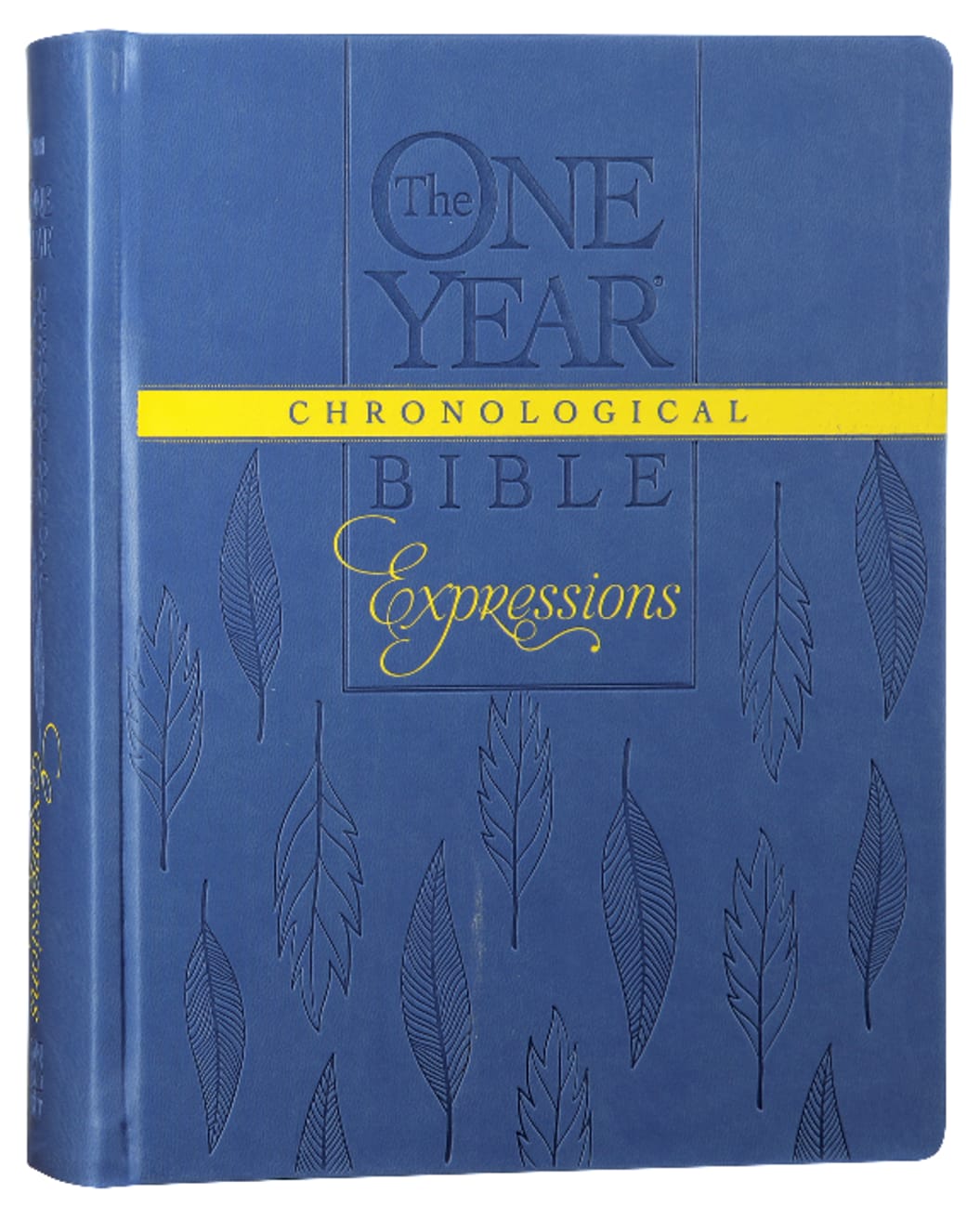 NLT One Year Chronological Bible Expressions Blue Leaves (Black Letter Edition) Imitation Leather Over Board
