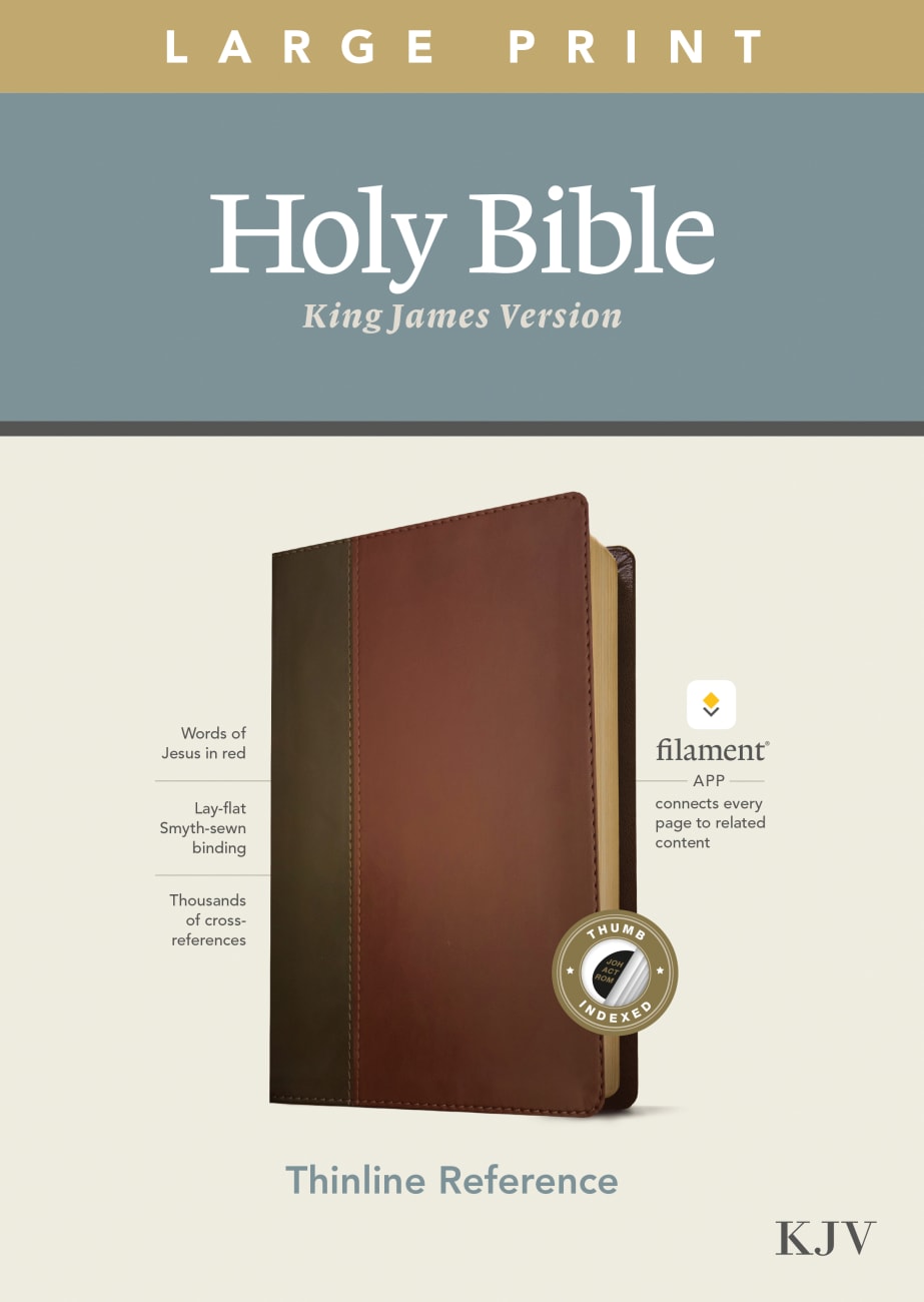 KJV Large Print Thinline Reference Bible Filament Enabled Edition Brown/Mahogany Indexed (Red Letter Edition) Imitation Leather