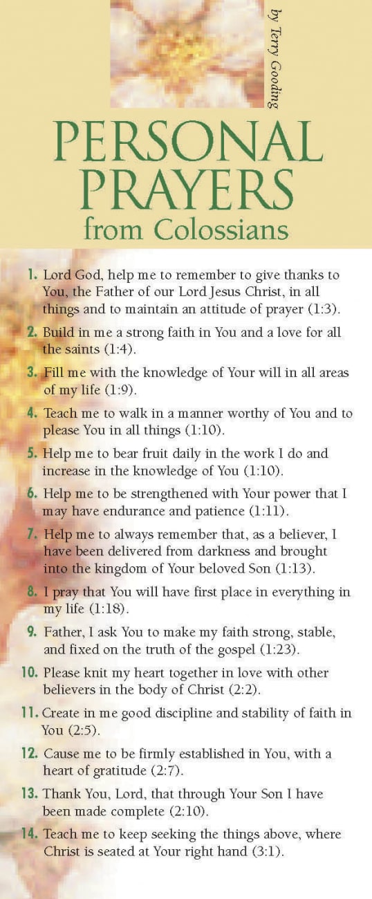 Personal Prayers From Colossians (50-pack) Cards