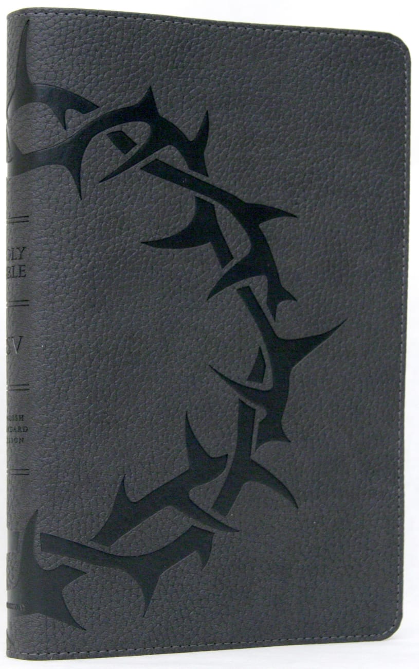 ESV Thinline Charcoal Crown Design (Red Letter Edition) Imitation Leather