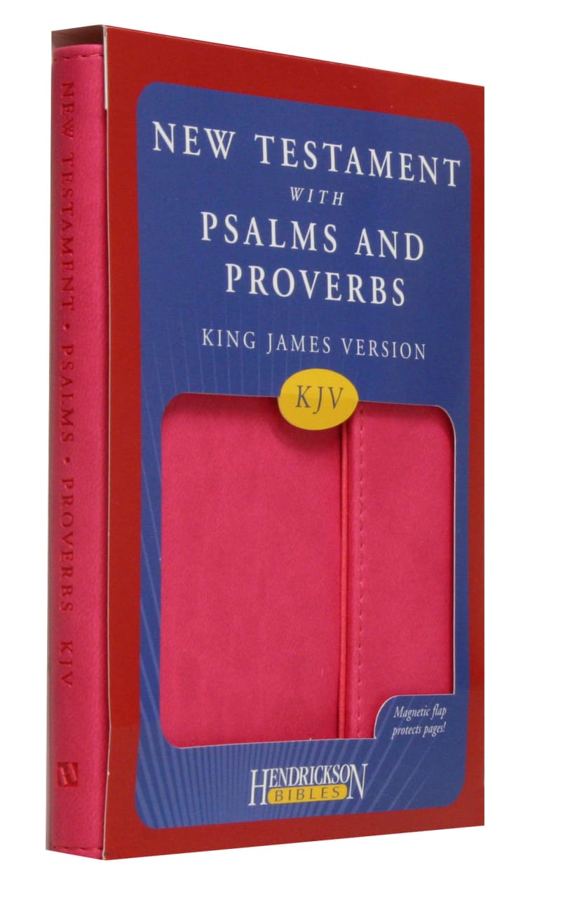 KJV New Testament With Psalms and Proverbs With Magnetic Flap Pink Imitation Leather