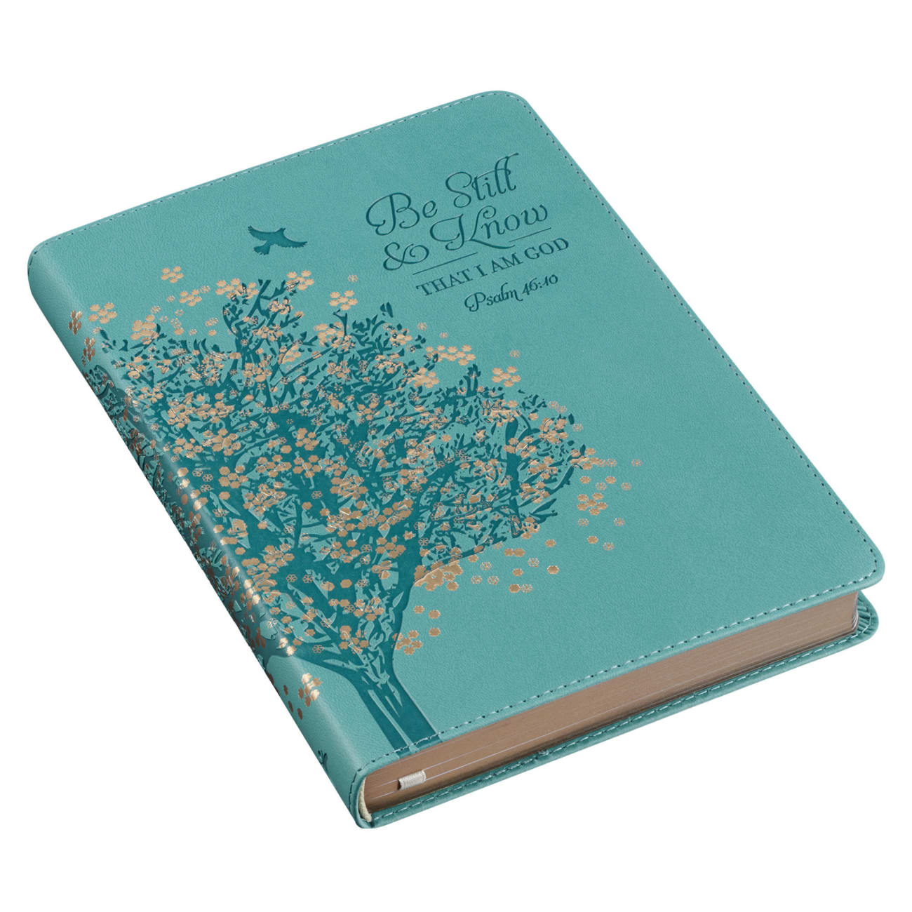 Journal: Be Still & Know Floral Tree, Teal (Psalm 46:10) Imitation Leather