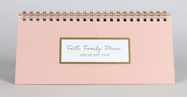 Undated 12-Month Desktop Diary/Planner: Faith Family Fitness You Got This Spiral