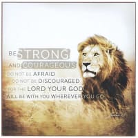 Wall Plaque: Strong & Courageous By Dallas Drotz (Joshua 1:9)