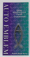 Auto Emblem Sticker: Silver Fish/Cross Small Stickers