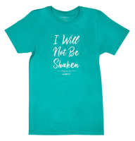 I Will Not Be Shaken, Medium, Round Neck, Psalm 16: 8 (Grace & Truth Womens T-shirts Series)