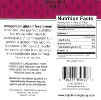 Communion Bread Gluten Free, 200 Baked Squares, Re-Sealable Pouch Box