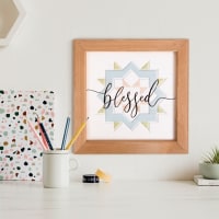 Carved Wall Art: Blessed, Quilt Pattern (Mdf/acrylic)