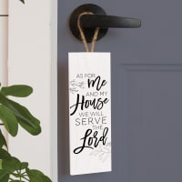 String Door Sign: As For Me and My House We Will Serve the Lord