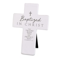 Cross Precious Occasions: Baptized in Christ, Cast Stone (Numbers 6:24)