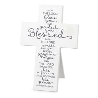 Mdf Cross: Baby Blessed, White (Numbers 6:24-26)