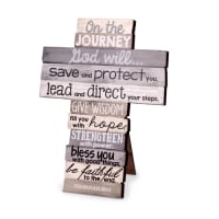Stacked Wood Cross: Journey, Small, (Jer 29:11)