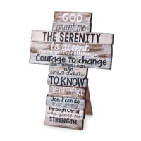 Stacked Wood Cross: Serenity, Small (Phil 4:13)