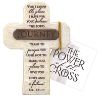 Tabletop Cross: Journey, Bronze Bar, Jeremiah 29:11 (Polyresin)