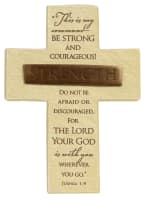 Tabletop Cross: Strength, Bronze Bar, Jeremiah 1:9 (Polyresin)