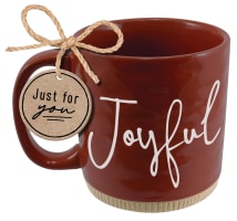 Ceramic Mug: Joyful, Red (1 Thess. 5:16-18) Powerful Words (503 Ml) Homeware